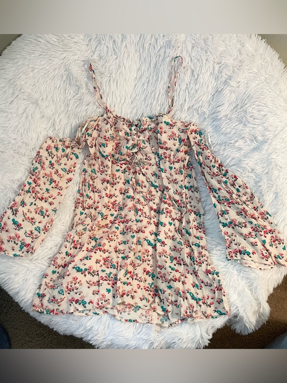 Bohemian laced Tie gypsy hippie Shift dress